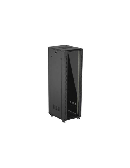 LANBERG 19" VOĽNE STOJÚCA RACKOVÁ SKRIŇA 42U/600X800 (FLAT PACK) S PRESKLENÝMI DVERAMI ČIERNA