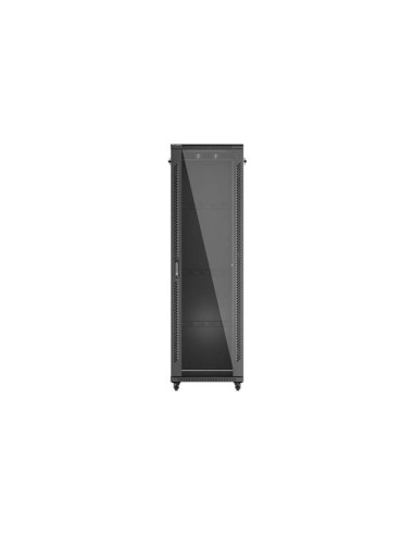 LANBERG 19" VOĽNE STOJÚCA RACKOVÁ SKRIŇA 42U/600X800 (FLAT PACK) S PRESKLENÝMI DVERAMI ČIERNA