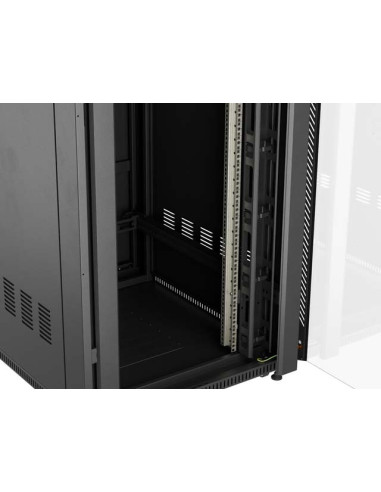 LANBERG 19" VOĽNE STOJÚCA RACKOVÁ SKRIŇA 42U/800X1000 (FLAT PACK) S PRESKLENÝMI DVERAMI ČIERNA