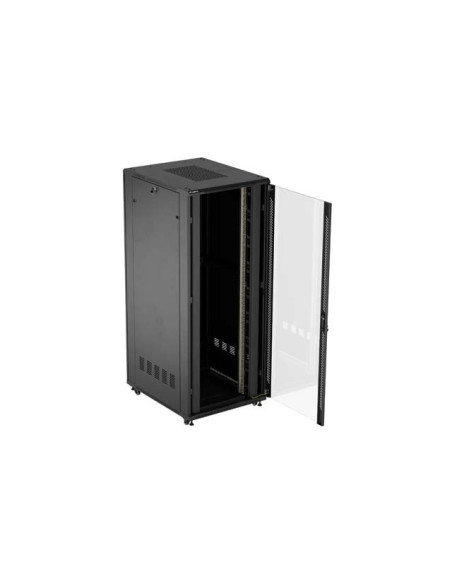 LANBERG 19" VOĽNE STOJÚCA RACKOVÁ SKRIŇA 42U/800X1000 (FLAT PACK) S PRESKLENÝMI DVERAMI ČIERNA