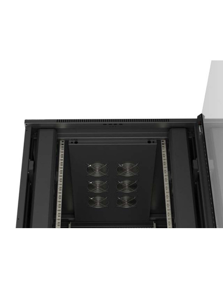 LANBERG 19" VOĽNE STOJÚCA RACKOVÁ SKRIŇA 42U/800X1000 (FLAT PACK) S PRESKLENÝMI DVERAMI ČIERNA