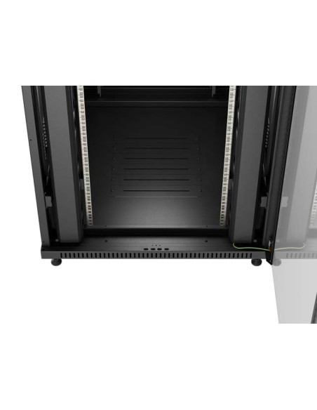 LANBERG 19" VOĽNE STOJÚCA RACKOVÁ SKRIŇA 42U/800X1000 (FLAT PACK) S PRESKLENÝMI DVERAMI ČIERNA