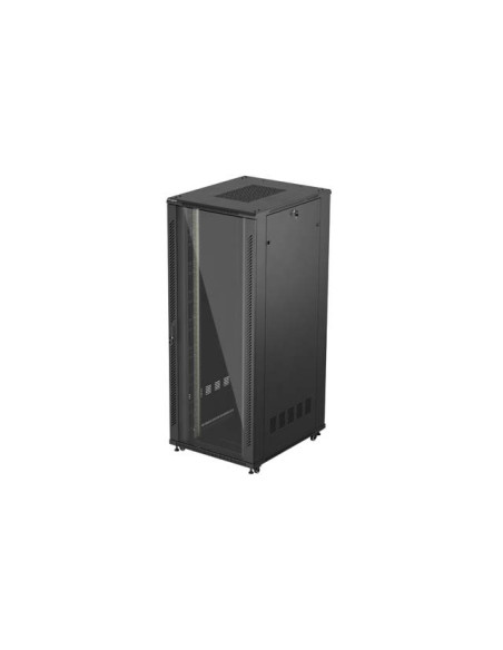 LANBERG 19" VOĽNE STOJÚCA RACKOVÁ SKRIŇA 42U/800X1000 (FLAT PACK) S PRESKLENÝMI DVERAMI ČIERNA