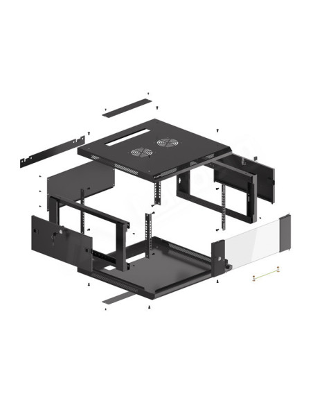 LANBERG RACKOVÁ SKRIŇA 19" PRO MONTÁŽ NA STENU 4U/600X600 (FLAT PACK) V2 ČIERNA