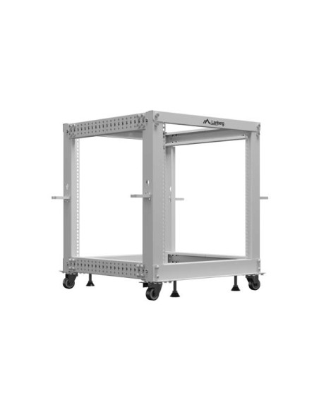 LANBERG OTVORENÝ RACK 19" 9U 600X600-1100 NASTAVITEĽNÝ ŠEDÝ