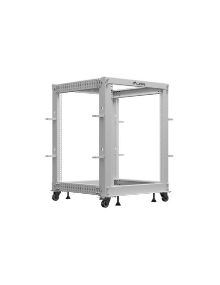 LANBERG OTVORENÝ RACK 19" 15U 600X600-1100 NASTAVITEĽNÝ ŠEDÝ