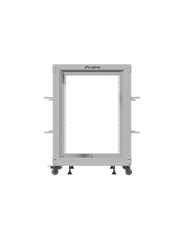 LANBERG OTVORENÝ RACK 19" 15U 600X600-1100 NASTAVITEĽNÝ ŠEDÝ