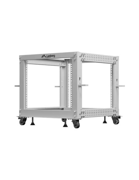 LANBERG OTVORENÝ RACK 19" 9U 600X600-1100 NASTAVITEĽNÝ ŠEDÝ