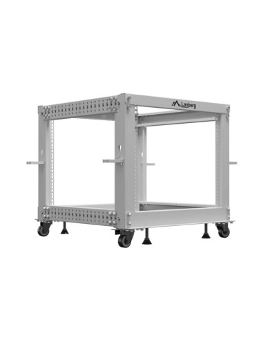 LANBERG OTVORENÝ RACK 19" 9U 600X600-1100 NASTAVITEĽNÝ ŠEDÝ