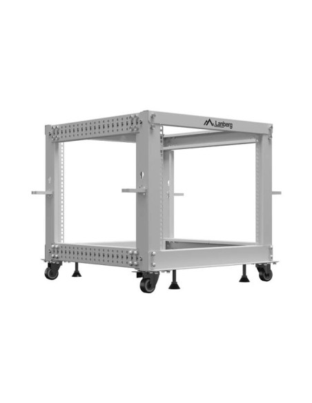 LANBERG OTVORENÝ RACK 19" 9U 600X600-1100 NASTAVITEĽNÝ ŠEDÝ