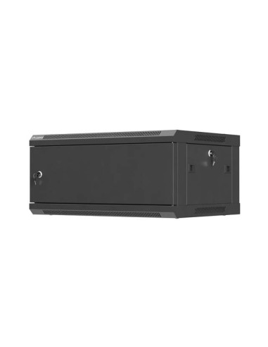 LANBERG NÁSTENNÁ INŠTALAČNÁ SKRIŇA 19" 4U 600X450 ČIERNE KOVOVÉ DVERE (PLOCHÉ BALENIE)