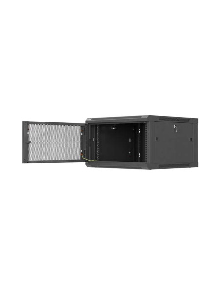 LANBERG NÁSTENNÁ INŠTALAČNÁ SKRIŇA 19" 6U 600X600 ČIERNE PERFOROVANÉ DVERE (PLOCHÉ BALENIE)