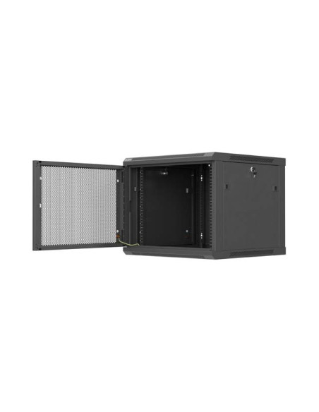 LANBERG NÁSTENNÁ INŠTALAČNÁ SKRIŇA 19" 9U 600X600 ČIERNE PERFOROVANÉ DVERE (PLOCHÉ BALENIE)