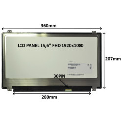 LCD PANEL 15,6" FHD 1920x1080 30PIN MATNÝ IPS   ÚCHYTY HORE A DOLE