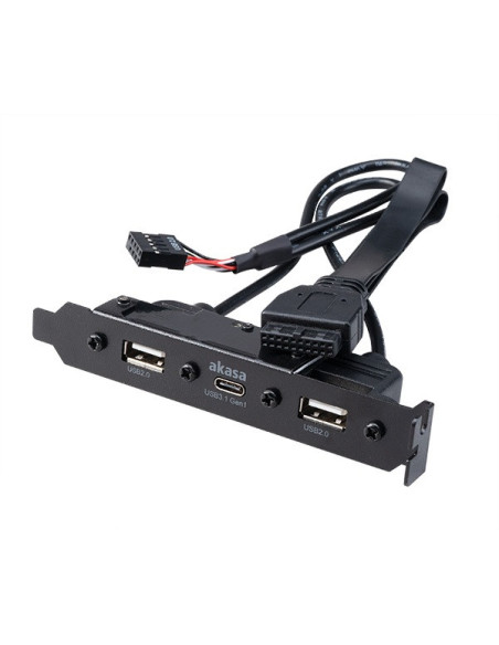 AKASA - USB 3.1 gén 1 typ C a 2x Typ A 2.0 záslepka