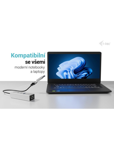 i-tec USB-C/USB-A Metal HUB 3 (2x USB-C, 1x USB-A) Port + 2.5GLAN