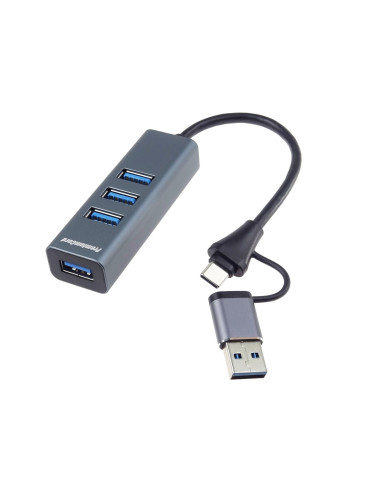 PremiumCord 5G Hub USB-C a USB-A na 4x USB-A