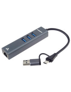 PremiumCord adaptér USB-C a USB-A na Gigabit a USB