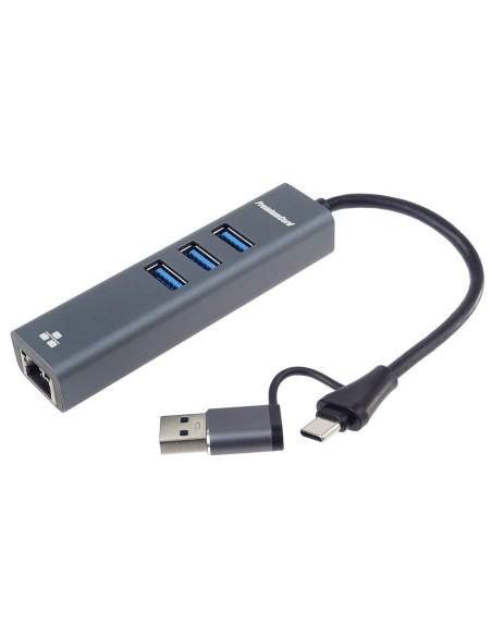 PremiumCord adaptér USB-C a USB-A na Gigabit a USB