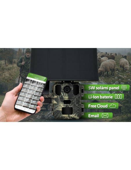 EVOLVEO StrongVision LTE MINI, 4G fotopasca, Cloud/Email prenos, solárne napájanie, výmenné Li-Ion 186