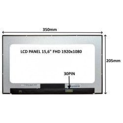 LCD PANEL 15,6" FHD 1920x1080 30PIN MATNÝ IPS   BEZ ÚCHYTOV