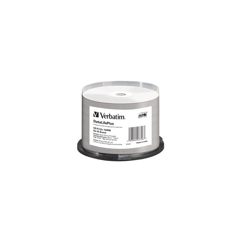 VERBATIM CD-R(50-Pack)/52x/700MB/ThermoPrint/NoID