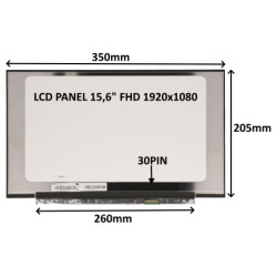 LCD PANEL 15,6" FHD 1920x1080 30PIN MATNÝ IPS   BEZ ÚCHYTOV
