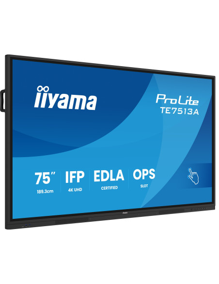 75" iiyama TE7513A-B2AG: IPS, 4K, 40P, EDLÁ