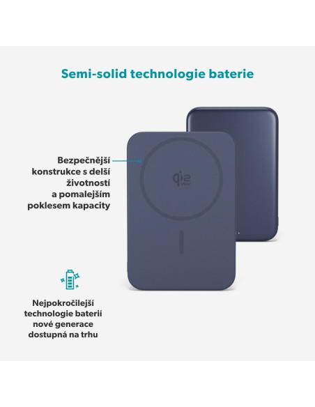 Epico Qi2 25W 5000mAh Mag+ powerbanka EM55 - modrá