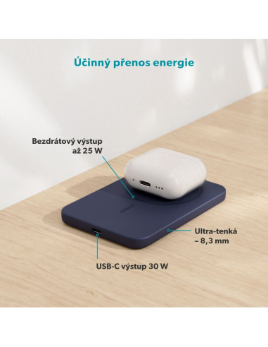 Epico Qi2 25W 5000mAh Mag+ powerbanka EM55 - modrá