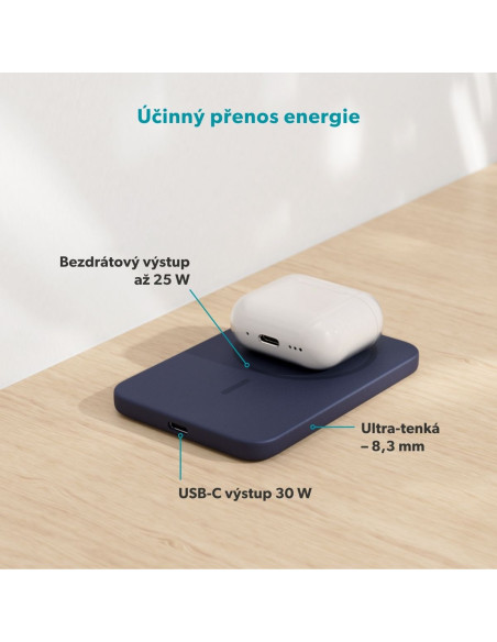 Epico Qi2 25W 5000mAh Mag+ powerbanka EM55 - modrá