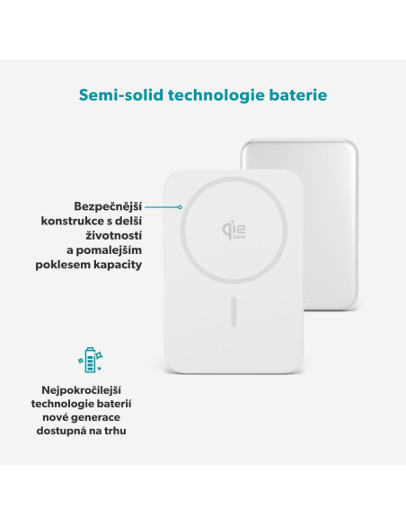 Epico Qi2 25W 5000mAh Mag+ powerbanka EM55 - strieborná