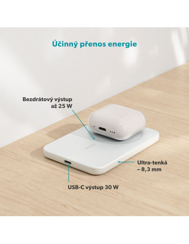 Epico Qi2 25W 5000mAh Mag+ powerbanka EM55 - strieborná