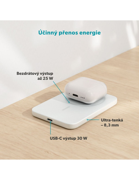Epico Qi2 25W 5000mAh Mag+ powerbanka EM55 - strieborná
