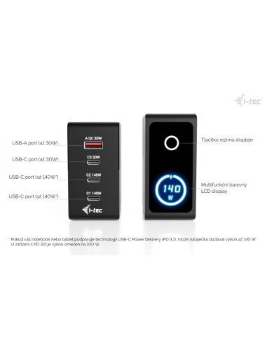 i-tec 140W Intelligent Multiport USB Charger