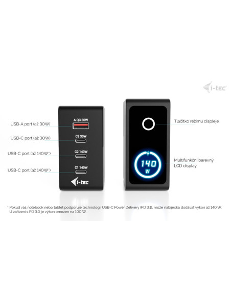 i-tec 140W Intelligent Multiport USB Charger