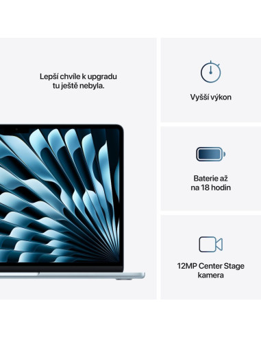Apple MacBook Air 13"/M4/13,6"/2560x1664/16GB/256GB SSD/M4/Sequoia/Sky Blue/1R