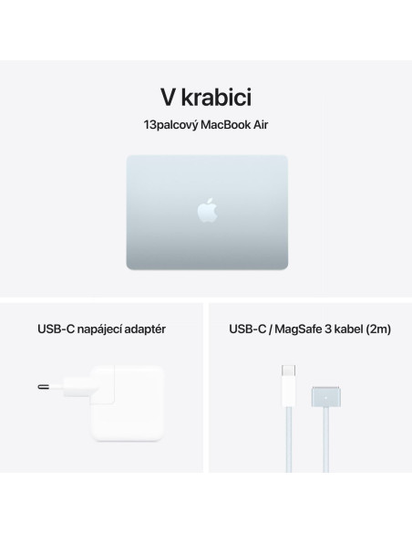 Apple MacBook Air 13"/M4/13,6"/2560x1664/16GB/256GB SSD/M4/Sequoia/Sky Blue/1R