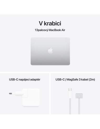 Apple MacBook Air 13"/M4/13,6"/2560x1664/16GB/256GB SSD/M4/Sequoia/Silver/1R
