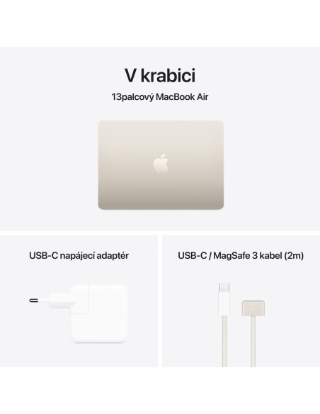 Apple MacBook Air 13"/M4/13,6"/2560x1664/16GB/256GB SSD/M4/Sequoia/Starlight/1R