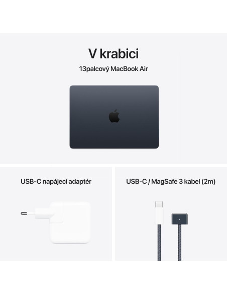 Apple MacBook Air 13"/M4/13,6"/2560x1664/16GB/256GB SSD/M4/Sequoia/Midnight/1R