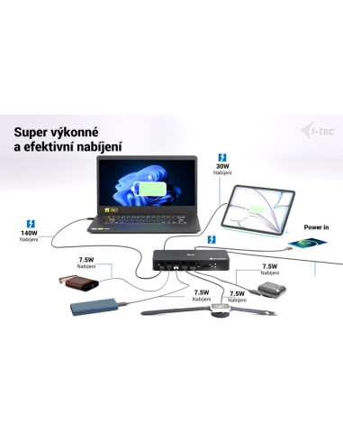 i-tec Thunderbolt 5 Triple Display Docking Station, M.2 slot, 6x USB, 2.5 GLAN, Power Delivery 140W