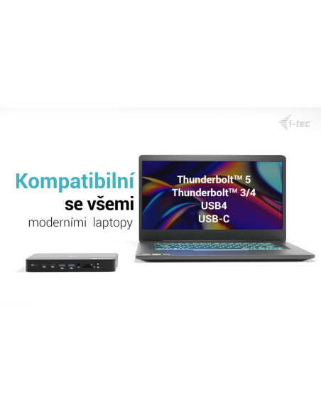 i-tec Thunderbolt 5 Triple Display Docking Station, M.2 slot, 6x USB, 2.5 GLAN, Power Delivery 140W