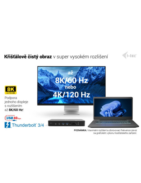 i-tec Thunderbolt 5 Triple Display Docking Station, M.2 slot, 6x USB, 2.5 GLAN, Power Delivery 140W