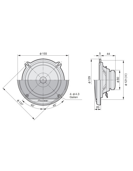 Pioneer TS-G1310F 37 cm jednopásmové reproduktory