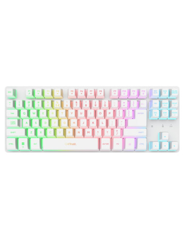 Trust GXT831 Thado TKL/Bezdrôtové USB/US/Biela