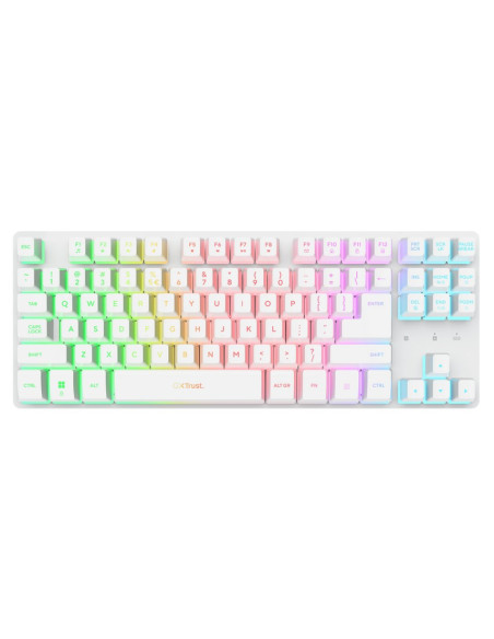 Trust GXT831 Thado TKL/Bezdrôtové USB/US/Biela