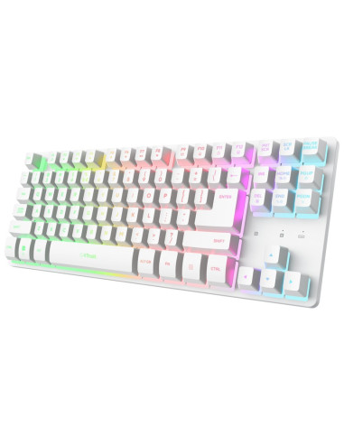 Trust GXT831 Thado TKL/Bezdrôtové USB/US/Biela