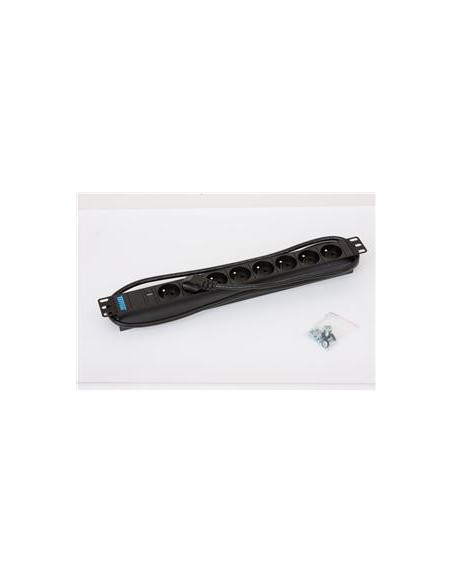 19" 8xCZ zás., kontrolka, 3x1.5mm 2m CZ-DE,RAL9005