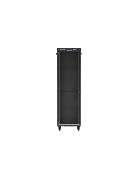 LANBERG 19" VOLNĚ STOJÍCÍ RACKOVÁ SKŘÍŇ 42U/600X800 (FLAT PACK) S PROSKLENÝMI DVEŘMI LCD ČERNÁ